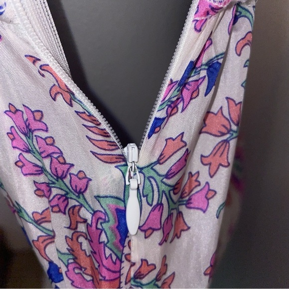 See By Chloe Dress Mini Spaghetti Strap Floral Pink Blue Silk Size 4 - Picture 7 of 9